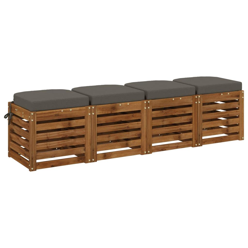 4 Piece Seat Cushions SOEST 4 Pcs 100percent Polyester Grey