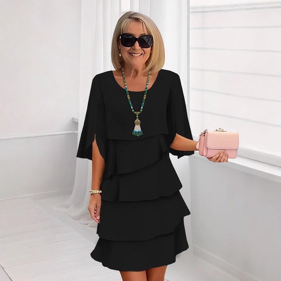 European and American women's clothing 2026 spring and summer new models, retro and elegant layered cake dress, commuter casual dress