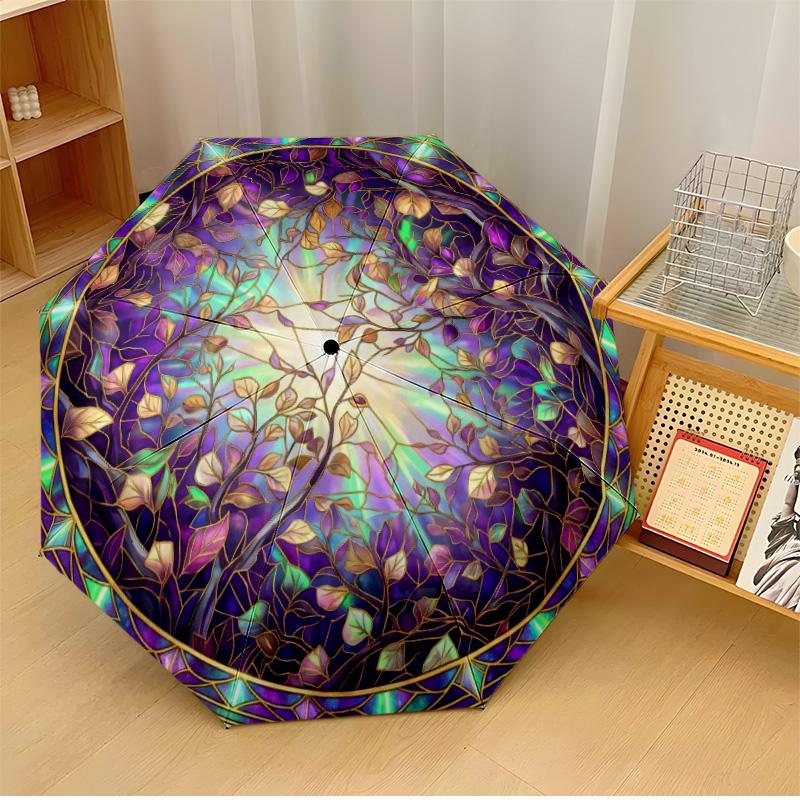 

Mystic Crystal Tree Printed umbrella windproof folding umbrella portable sun and rain umbrella suitable for gifting