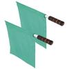 2Pcs Referee Official Flags Stainless Steel Pole Sports Competition Linesman Hand FlagGreen