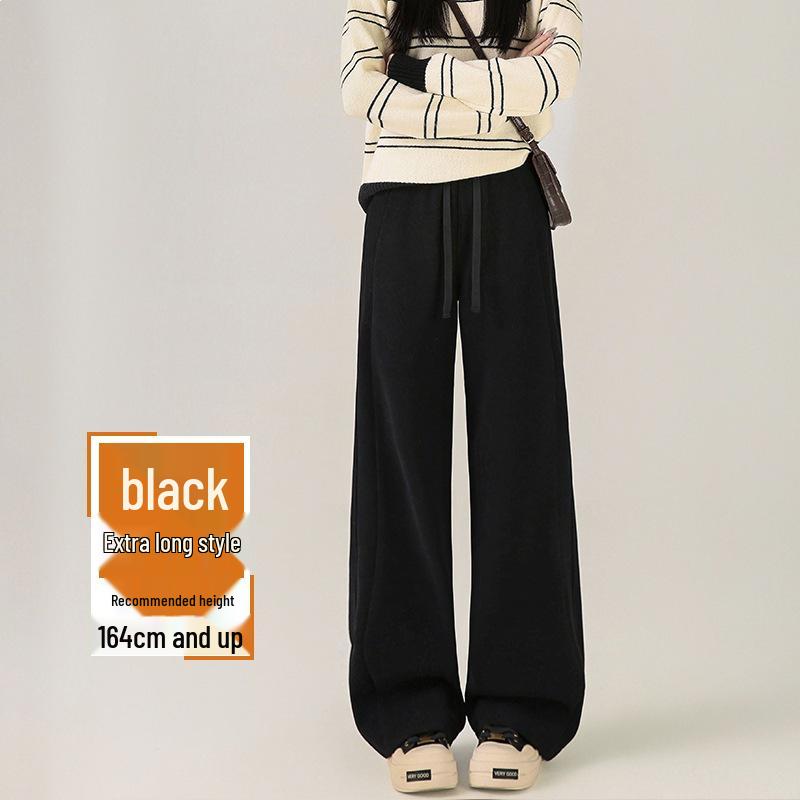 

Women s High-Waisted Fleece-Lined Corduroy Wide-Leg Pants - Retro Coffee Color for Autumn/Winter S for 80-95 jin