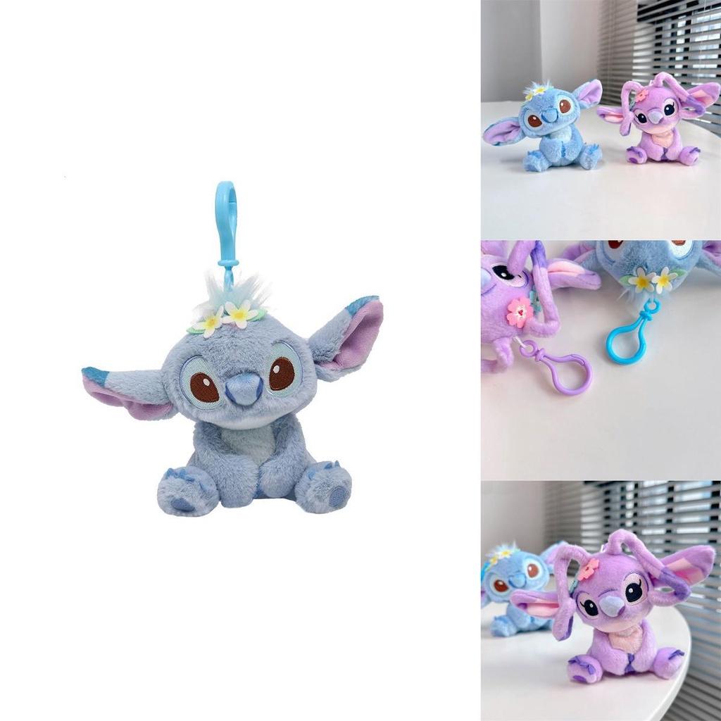 Kuscheliger Disney Lilo Stitch 3,9 Zoll Angel Plüsch-Schlüsselanhänger Weiche Stoffpuppe Kinder Weihnachtsgeschenk