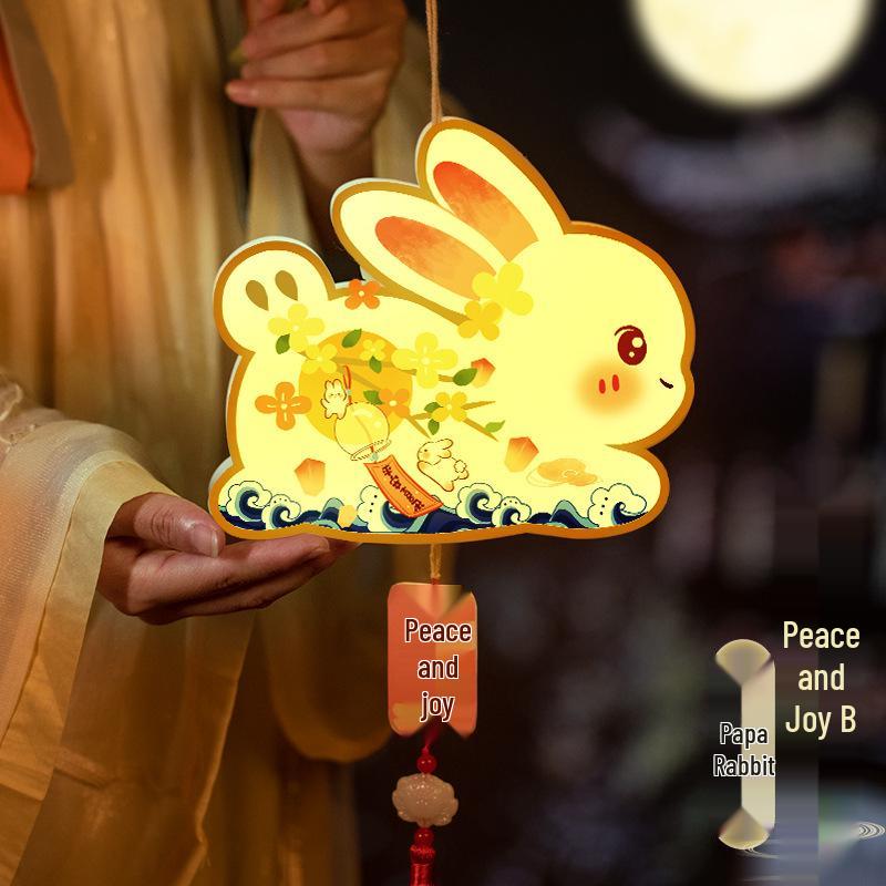 Mondfest DIY Hasenlaternen-Set - Handgemachter Blumenschmuck für Kinder