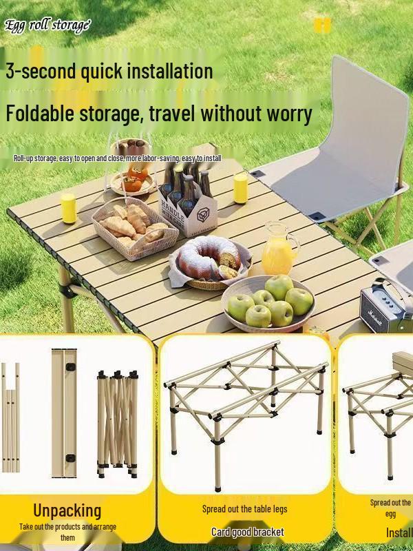Portable Lightweight Outdoor Folding Table & Chair Set for Picnics and Barbecues