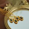 Fashion Retro Black Diamond Pendant Necklace Stainless Steel 18K Gold Plated Chain Waterproof Hyallergenicity Necklace Women