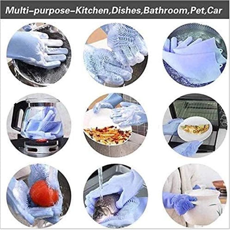 Multifunctional Silicone Dishwashing and Housework Gloves - Heat-Resistant Magic Cleaning Gloves