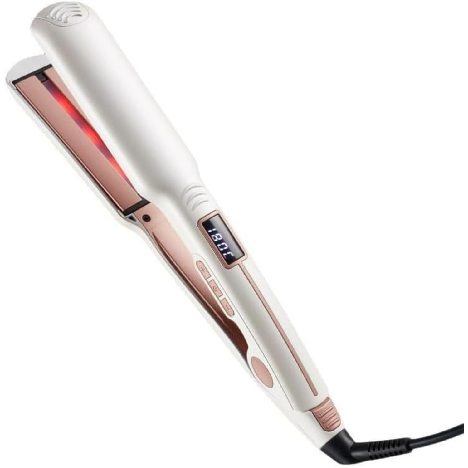 Hair Straightener,Flat Iron with Infrared and Ionic Technology,Titanium Plate with Ceramic Coating Dual Voltage Straightener with Heat-Resistant белый