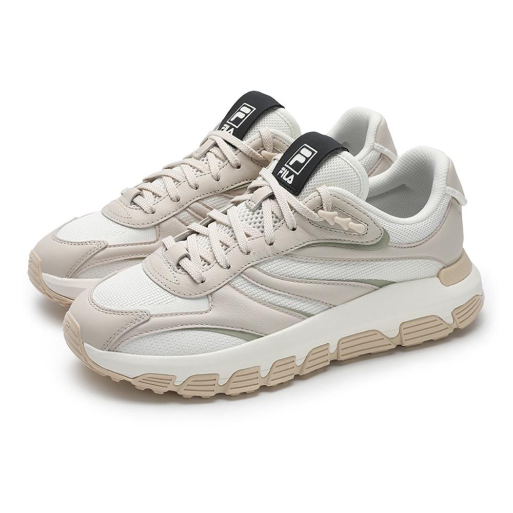 FILA Vanguard Series Ribbon Badge Fashion Trend Casual Versatile Low-Top Running Shoes Women sneaker Cream Brown F12W523107FGW