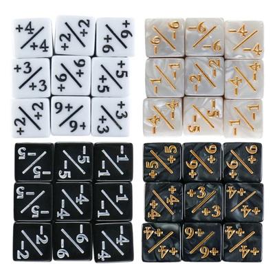 New Six Sided Dice Set D6 Counters 1/ 1 and -1/-1 Set of 10 Dice for Math Teaching ,Kid Arithmetic Toys, Card Game Accessories
