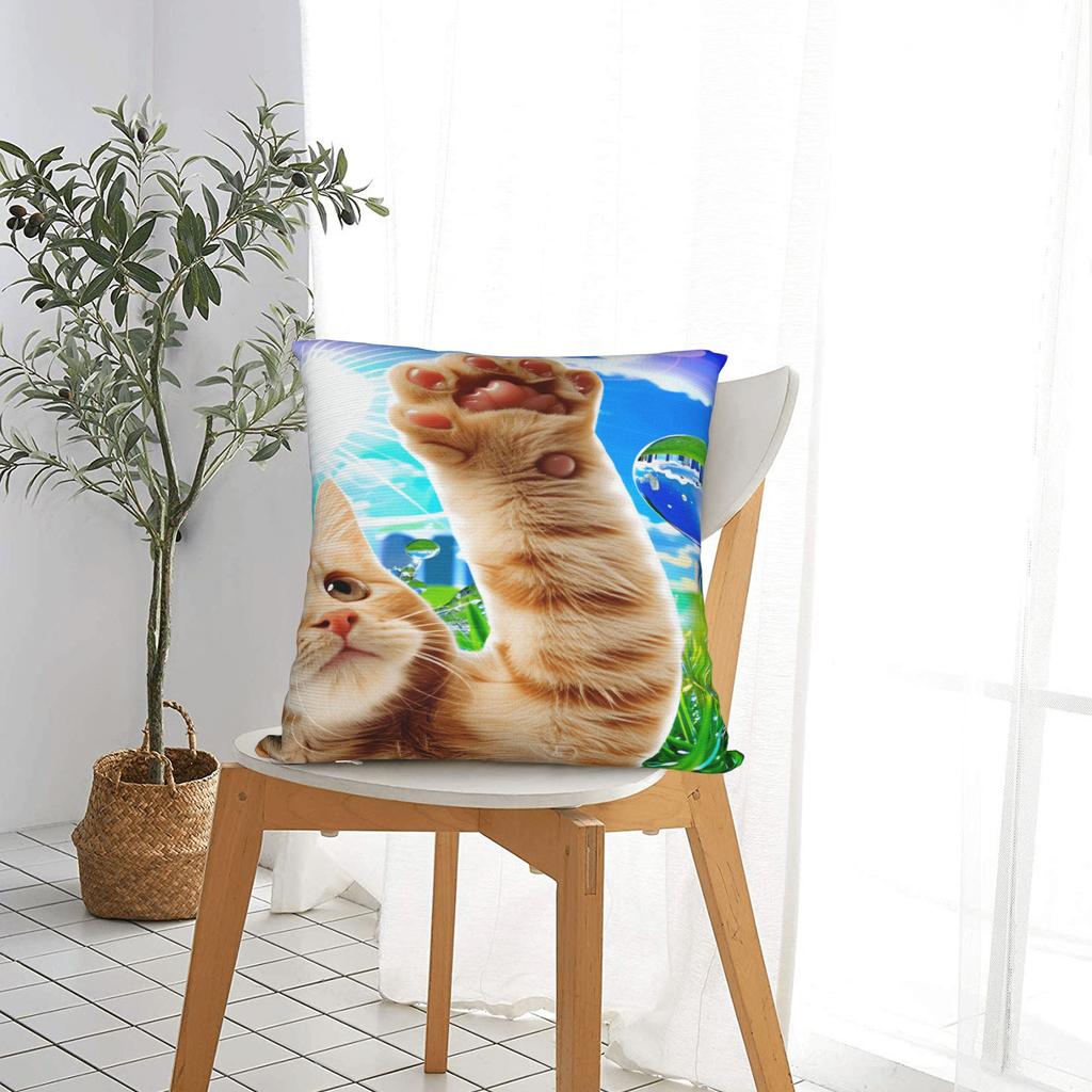 Poszewka na poduszkę Frutiger Aero Wzór Kota Poszewka na poduszkę na Krzesło Sofę Dekoracja Domu Nowoczesne Poszewki na poduszki