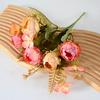 Mixed Artificial Flowers Bouquet Fake Peony Rose Hydrangea Flower for Vase Faux Silk