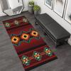 Long Vintage Tribal Geometric Runner Area Rug Carpet, Non Slip Floor Mat, Red Aztec Pattern Washable Kitchen Floor Mat, Durable