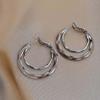 New Trendy Gold Color Circle Hoop Earrings for Women Exaggerated Metal Geometric Multilayer Round Earrings Jewelry Gifts