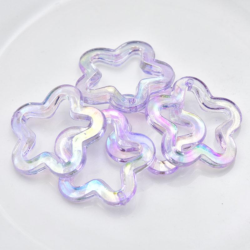 Transparent Acrylic AB Star & Plum Blossom Earrings and Keychain Pendant