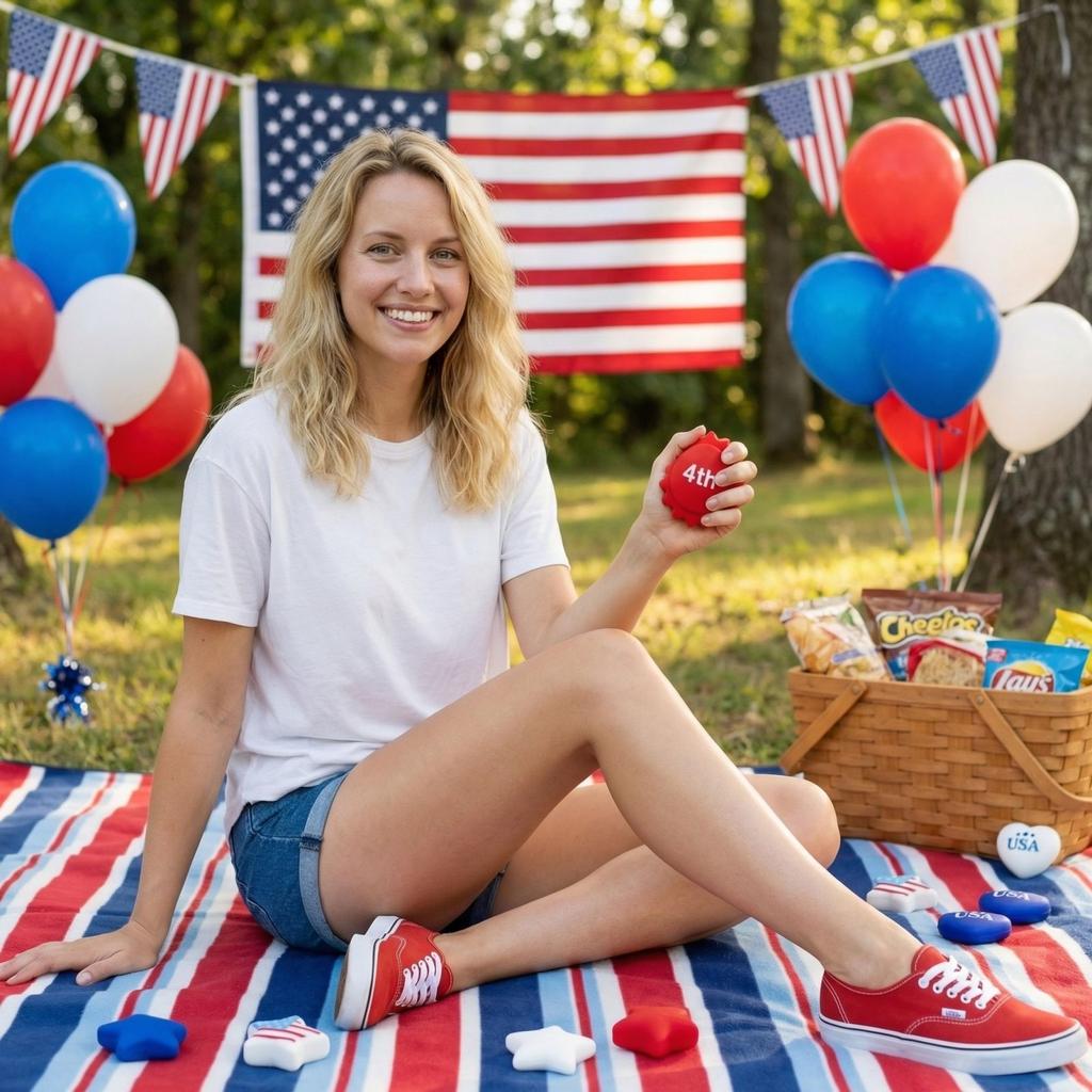 Independence Day Fun Patriotic Flag Dumpling Stress Relief Tool Five-Pointed Star Vent Toy