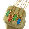 Heart-Shaped Electroplated Rotating Four-Leaf Clover Tree of Life 18K Gold Tarot Card Titanium Steel Necklace
