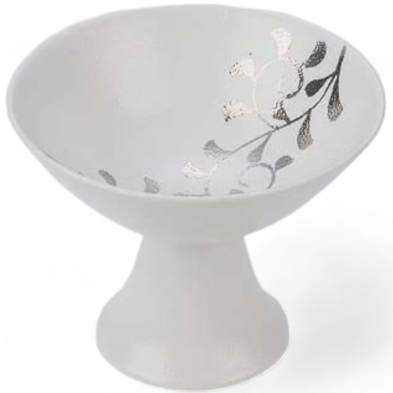 

Takumifu Arita Ware 9cm Side Plate with Platinum Arabesque Design and 3-inch High Base, Made in Japan