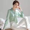 Damen Frühling Herbst Vier Jahreszeiten Stil Blusen Hemden Dame Lässig Langarm Schleifenknoten Kragen Blusas Tops