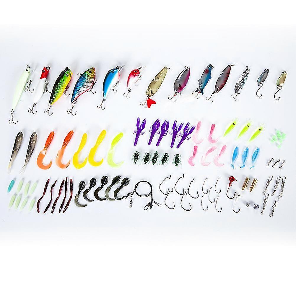 100pcs Fishing Lures Spinners Plugs Spoons Bait Pike Trout Salmon Box Set