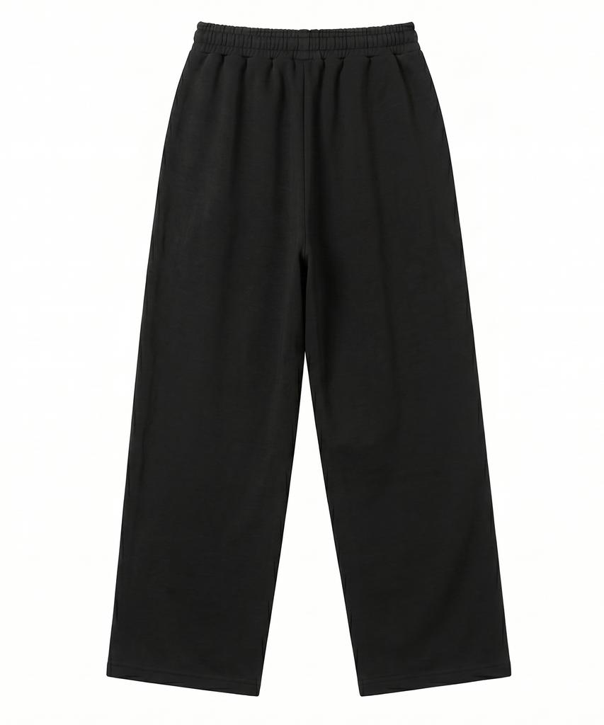 Noming One-Pleat Wide Sweatpants - Black