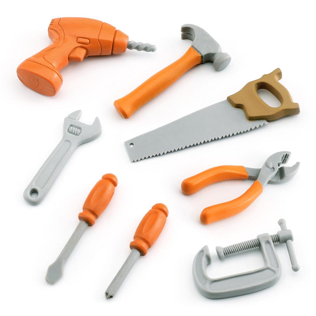 Simulation Repair Tool Model, Children'S 8-Piece Simulation Electric Drill Hammer Screwdriver Wrench Pliers Hand Saw Tool