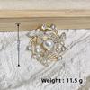 European & American Rhinestone Retro Gypsophila Eight-Pointed Star Brooch for Sweaters & Scarves