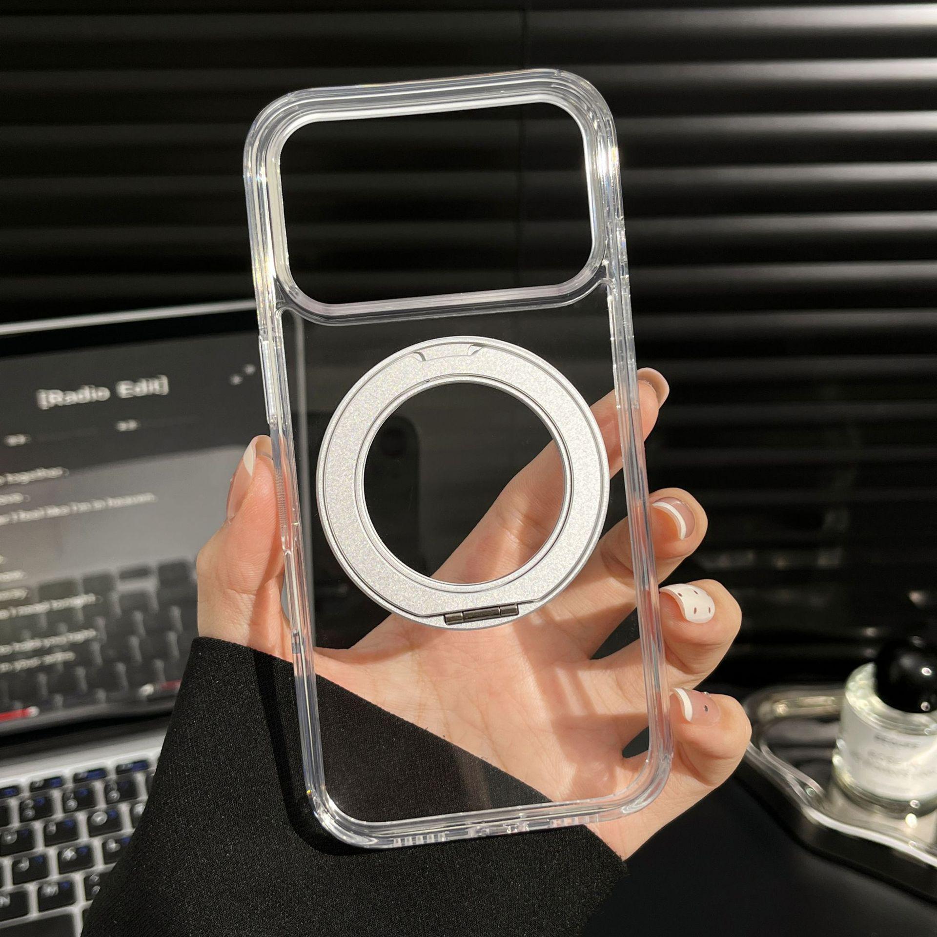 

Samsung S26 Ultra Transparent Anti-Fall Acrylic Phone Case with Full Coverage Stand Samsung S26 Ultra прозрачный