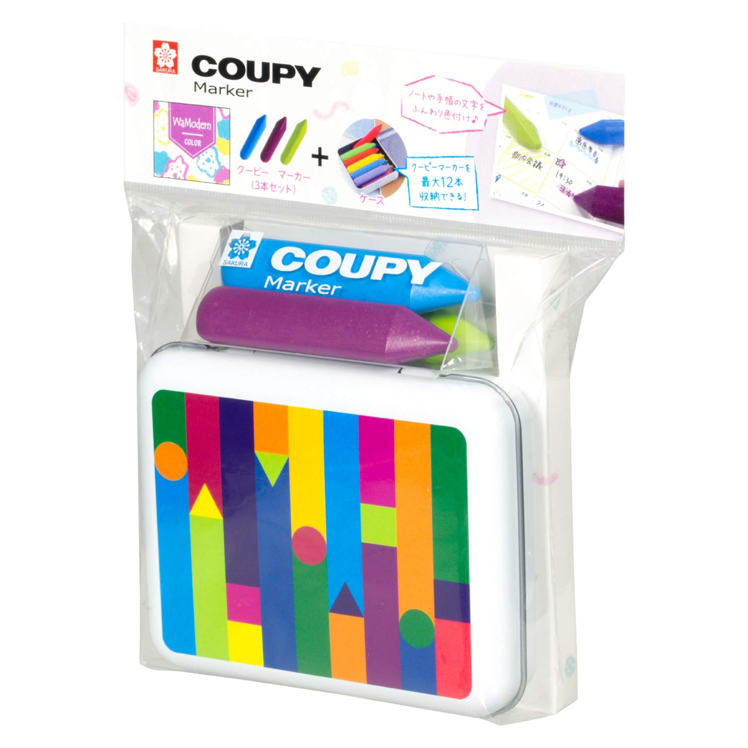 

Sakura Colored Coupy Японский Модерн с Жестяным Набором Карандаши Cray-Pas, Маркеры, Цвета, Кейс, FYLM-3KC