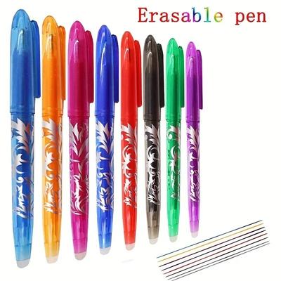 8pcs/set Multi-Color Erasable Gel Pen 0.5mm Tip Painting Writing Drawing School Black Blue Red Pink Orange Green Purple Light Blue