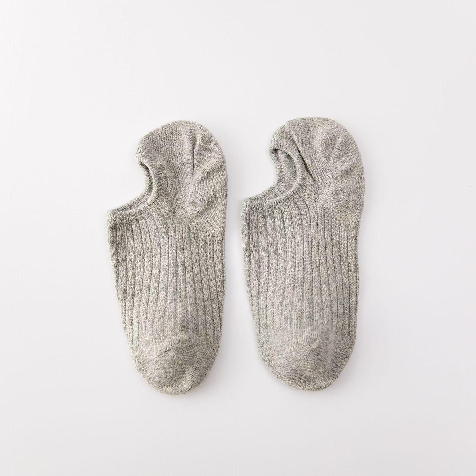 

Женские тонкие хлопковые носки-лодочки — однотонные, невидимые, впитывающие пот, дезодорирующие, в японском стиле. One Size светло-серый