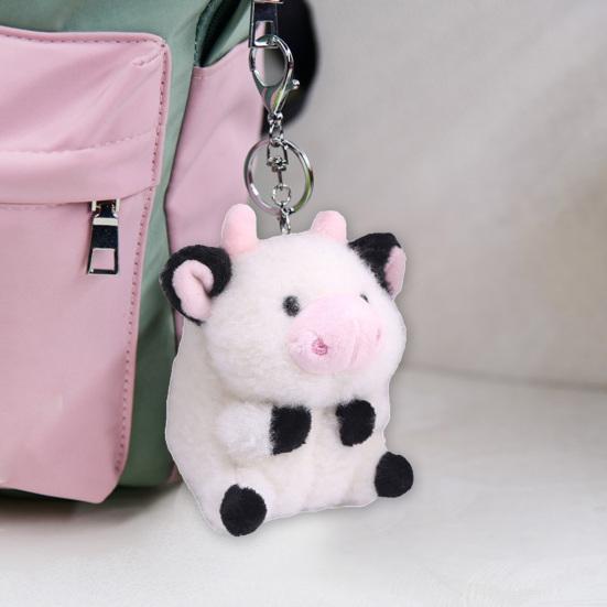 10cm Plush Keychain Exquisite Bag Decoration Lovely Cow Plush Toy Stuffed Doll Pendant Children Gift