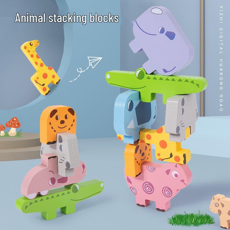Animal Balance Wooden Stacking Blocks - Educational Toy for Children's Early Learning