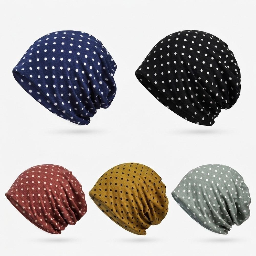 Versatile Slouchy Beanies Skullies Hat Korean Style Polka Dot Hat Casual No Brim Cap