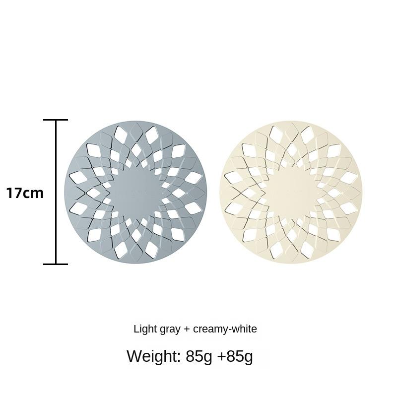 2 Pcs Lines Hollow Placemat Food Serving Table Mat Fletching Remover Vinyl Placemat for Round Table Hollow Out Silicone Placemat Safe Coaster Non-Slip