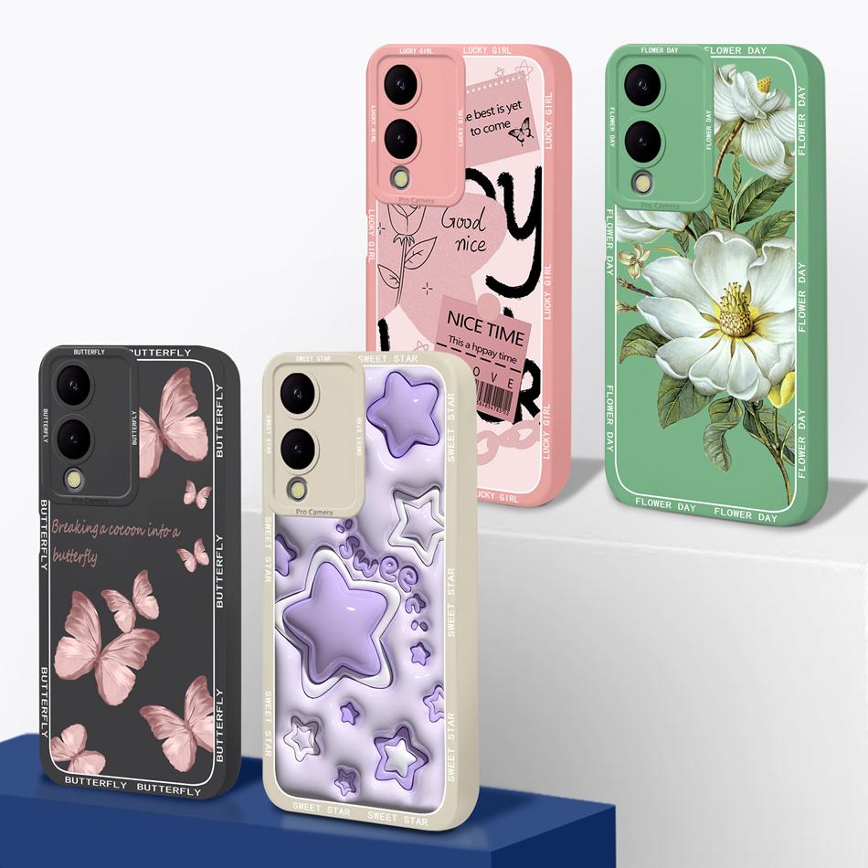 For Vivo Y17S Case Artistic Phone Cover Camera Protection Anti Choc Soft Liquid Silicone Bumper For VivoY17S Y 17S Back Cover