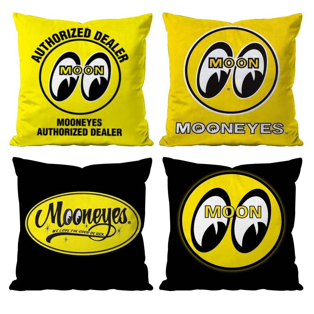 Cute Cartoon M-Mooneyes Pillow Case Anti-dustmite Pillowcase Invisible zipper silky short plush Sofa cushion cover