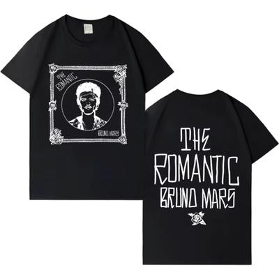 Sänger Bruno Mars Neues Album Pop T-Shirt Herren Damen Freizeit Locker Kurzarm T-Shirt Herren Ästhetisch Harajuku Gothic Rundhals Oberteil