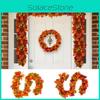 Realistic Autumn Maple Leaf Garland For Thanksgiving And Halloween Decorations