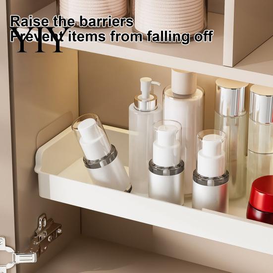 Small Item Sorting Tray Mirror Cabinet Expandable Shelf, Plastic Adjustable Layered Divider Storage Rack, Bathroom Accessories Narrow Space