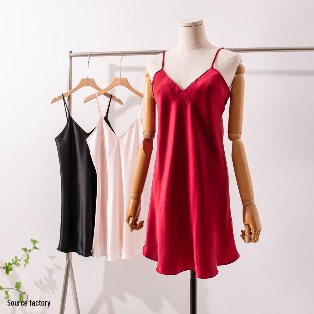 Women's Chic Mulberry Silk Camisole Pajamas - Luxurious and Sensual Homewear
