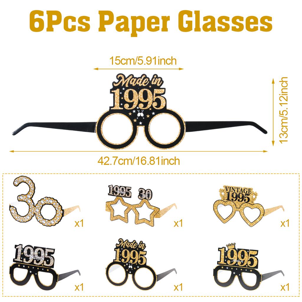 30th 40th 50th 60th 70th Balck Birthday Glasses Photography Props Celebrate Birthday Party Decoration Adults Anniversary Decor