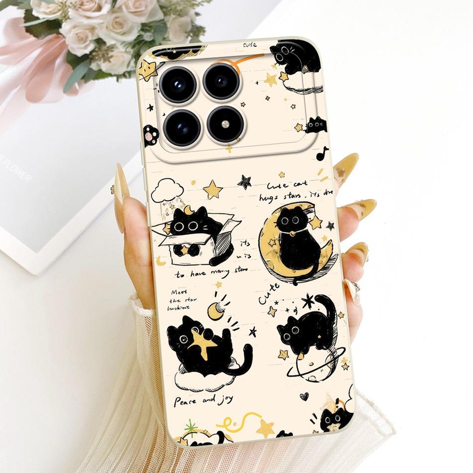 Für Xiaomi Redmi K90 Niedliche Katze Blume Cartoon Handyhülle Für Redmi K 90 K90 Pro Max 5G Stoßfeste Weiche Silikonhüllen Stoßfänger