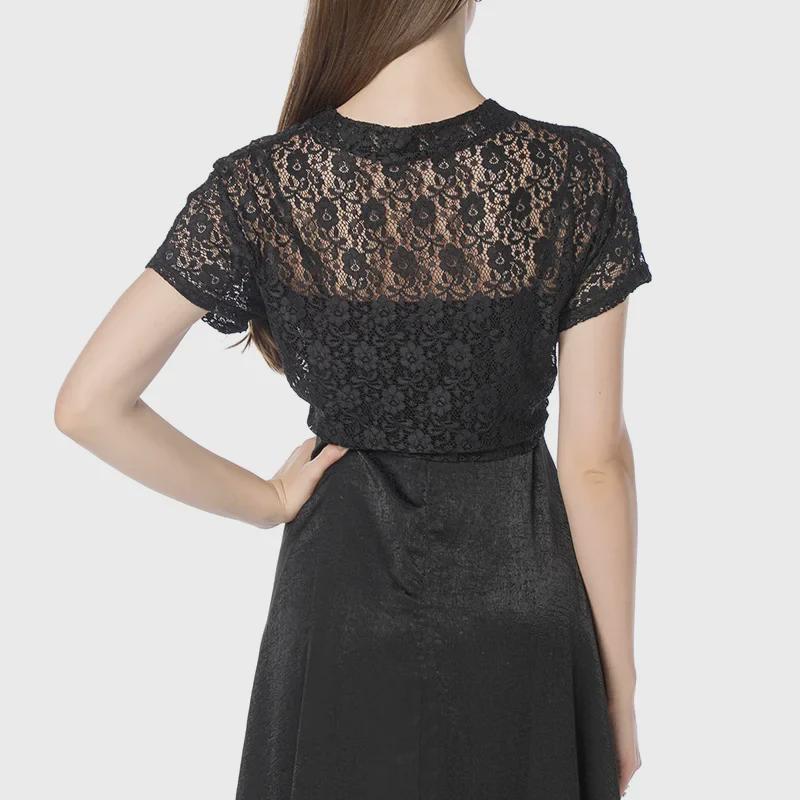 Damska duża koronkowa sukienka cheongsam z szalem i kamizelką