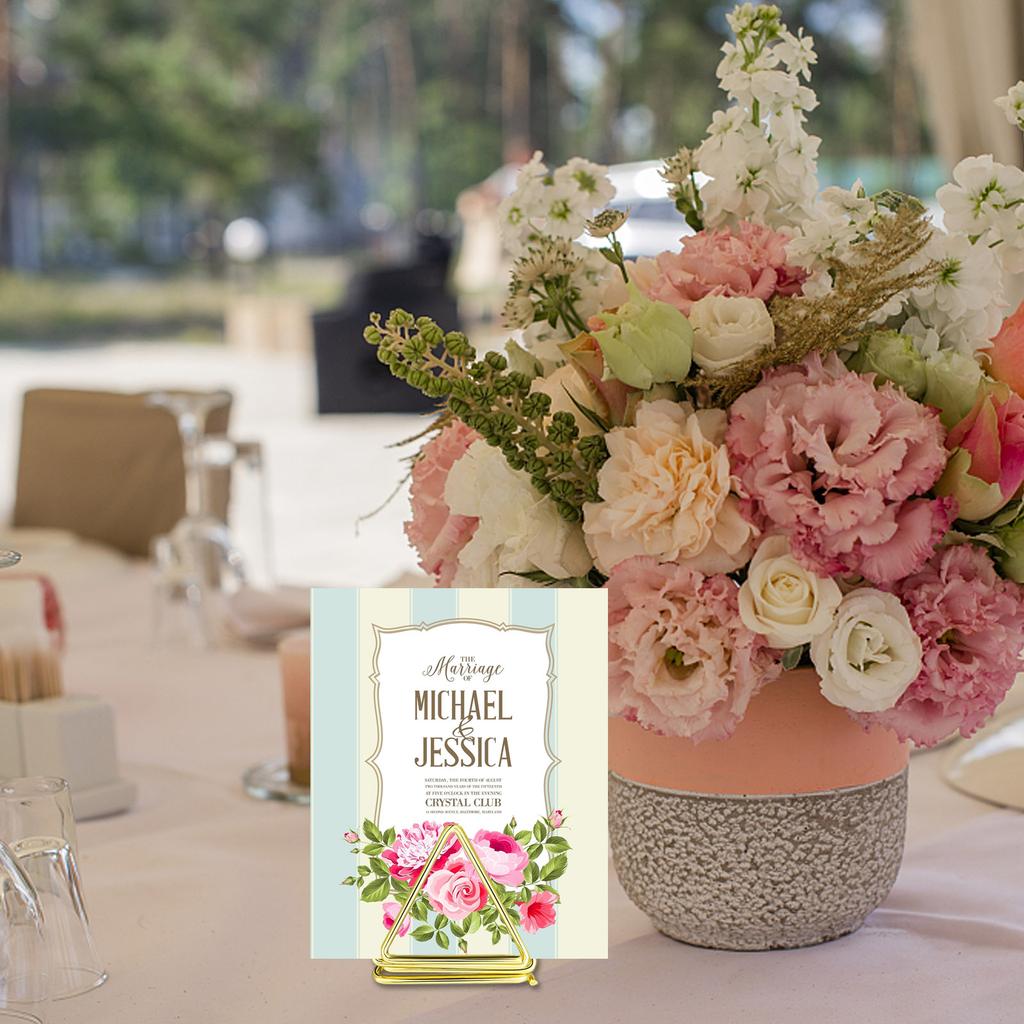 Place Card Holder 24 Pack Unique Metallic Gold Place Cards Table Number Stands Office Stationery Organizer Home Decor