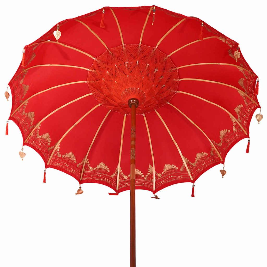 Balinese Sun Umbrella with Base Red 215 X 215 X 260 Cm