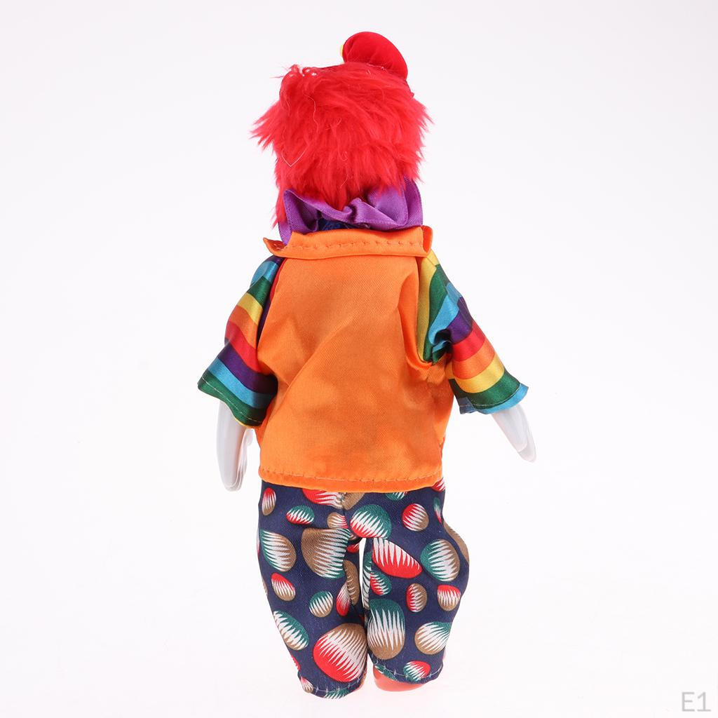 9inch Porcelain Smiling Clown Doll Wearing Colorful Outfits, Funny Harlequin Doll, Props, Halloween
