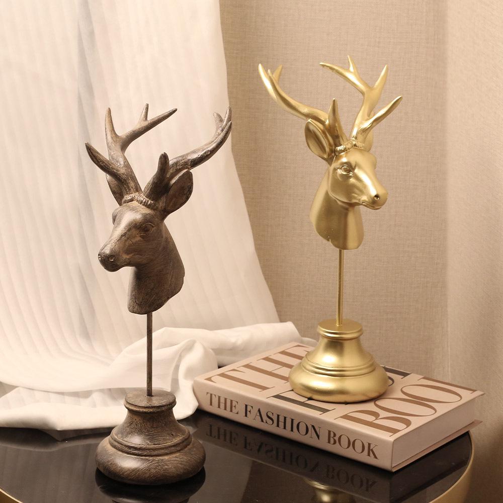 European Retro Deer Head Ornament: Creative Antler Decor for Living Room or Wine Cabinet