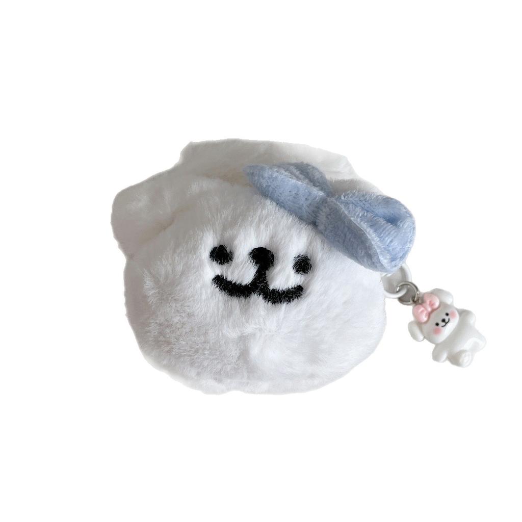 Plush Bow Line Dog for Airpods4 Apple Bluetooth 2/3 Generation AirPods Pro3 Earphone Cover
