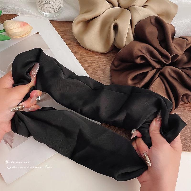 Elegant Solid Leopard Pattern Large Intestine Scrunchie For Women Girls Sweet Hair Band Hair Tie Hair Rope Hair Accessories
