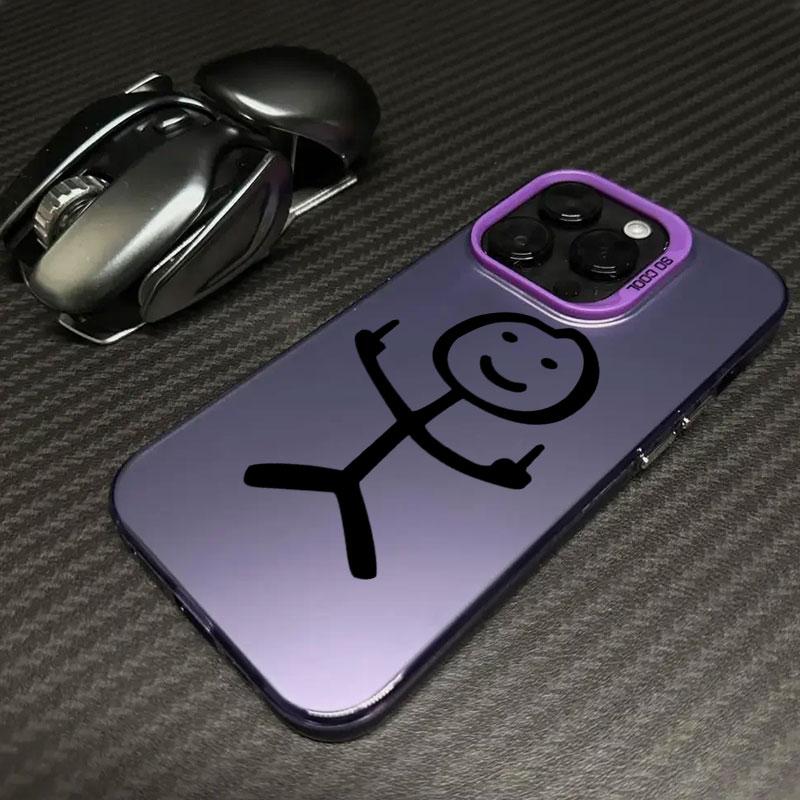 Funny Middle Finger Man Coque Funda Phone Case For iPhone 17 16 15 13 12 11 ProMax Pro Plus Shockproof & Anti-Fall Phone Cover